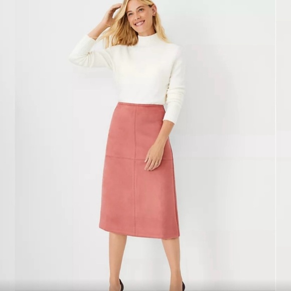 Pink Suede Skirt - Picture 1 of 5